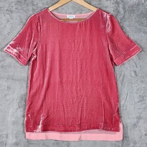 Sundance Shirt Women's XS‎ Velvet Silk Blend Top Pink